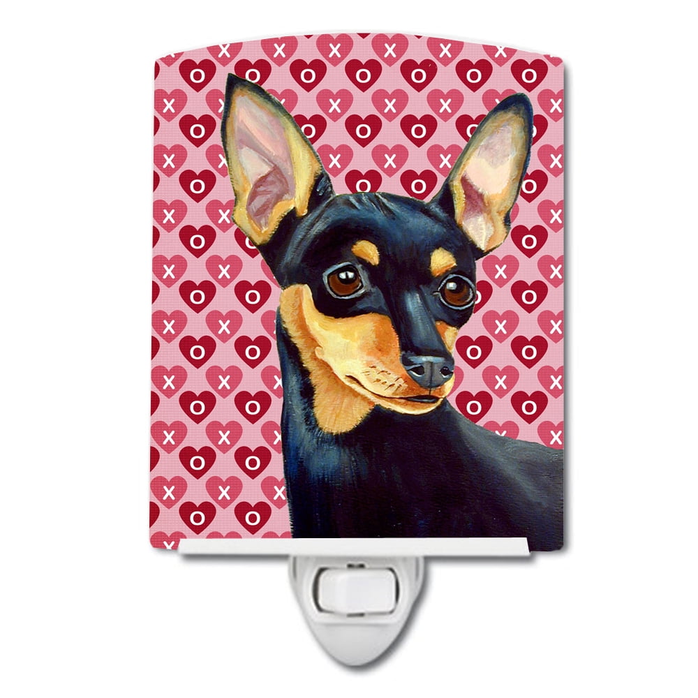 Min Pin Hearts Love & Valentines Day Portrait Ceramic Night Light