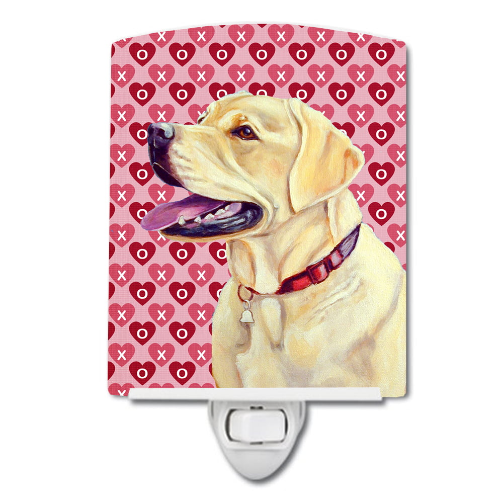 Labrador Hearts Love & Valentines Day Portrait Ceramic Night Light