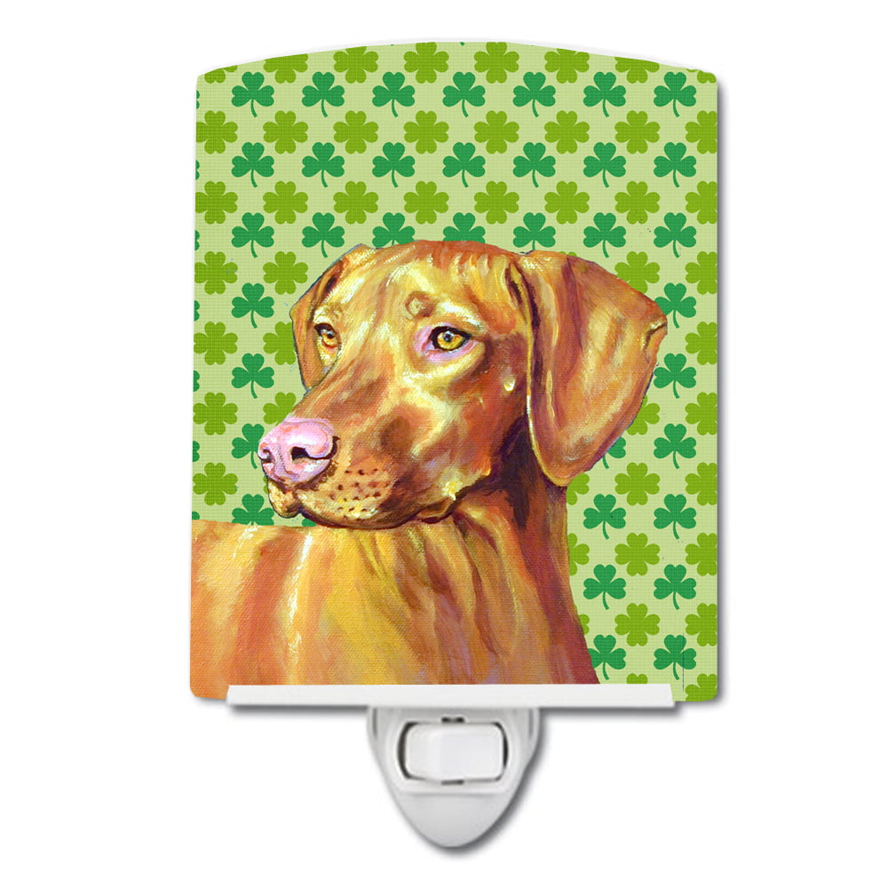 Vizsla St. Patricks Day Shamrock Portrait Ceramic Night Light