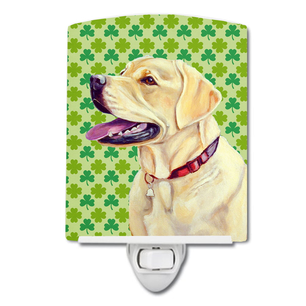Labrador St. Patricks Day Shamrock Portrait Ceramic Night Light