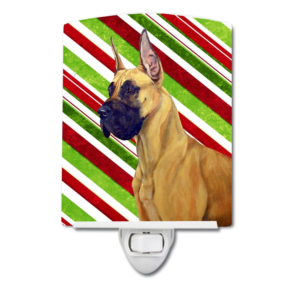 Great Dane Candy Cane Holiday Christmas Ceramic Night Light