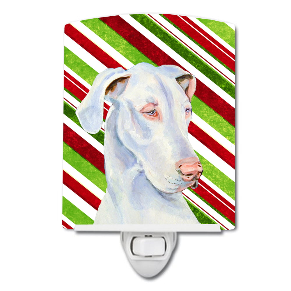 Great Dane Candy Cane Holiday Christmas Ceramic Night Light
