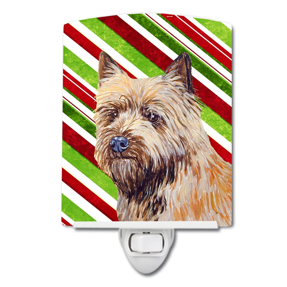Cairn Terrier Candy Cane Holiday Christmas Ceramic Night Light