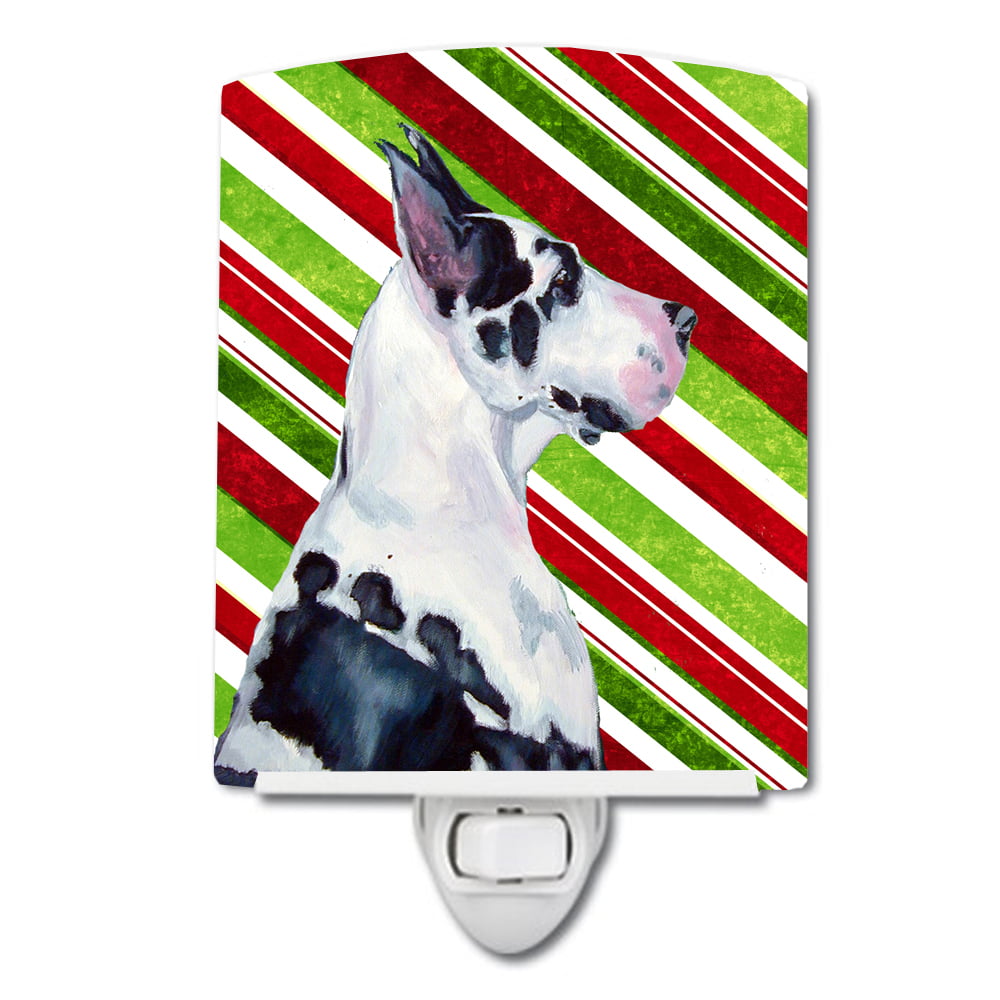 Great Dane Candy Cane Holiday Christmas Ceramic Night Light