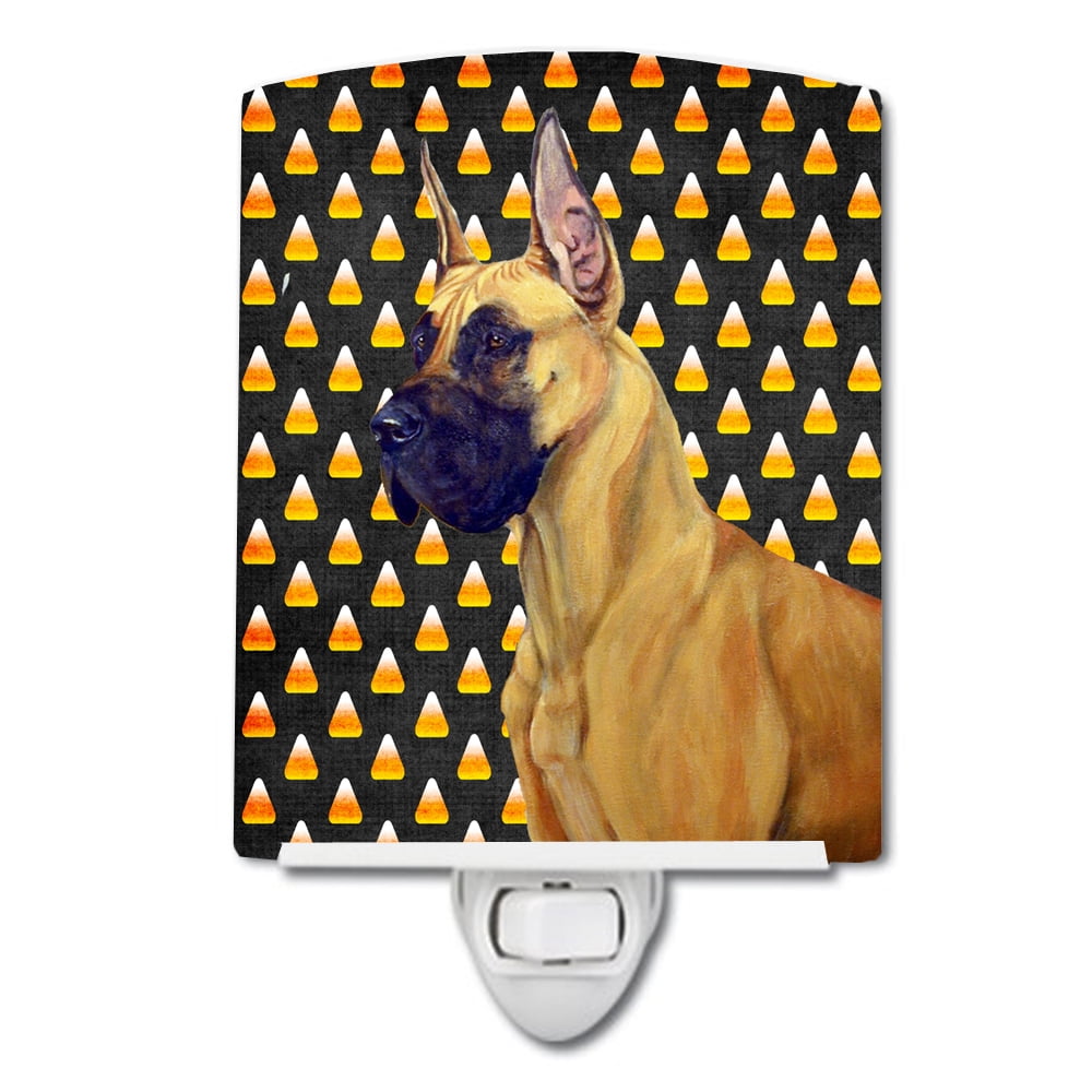 Great Dane Candy Corn Halloween Portrait Ceramic Night Light