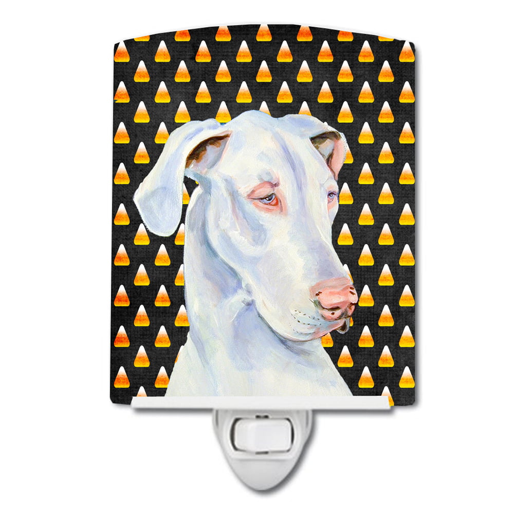 Great Dane Candy Corn Halloween Portrait Ceramic Night Light