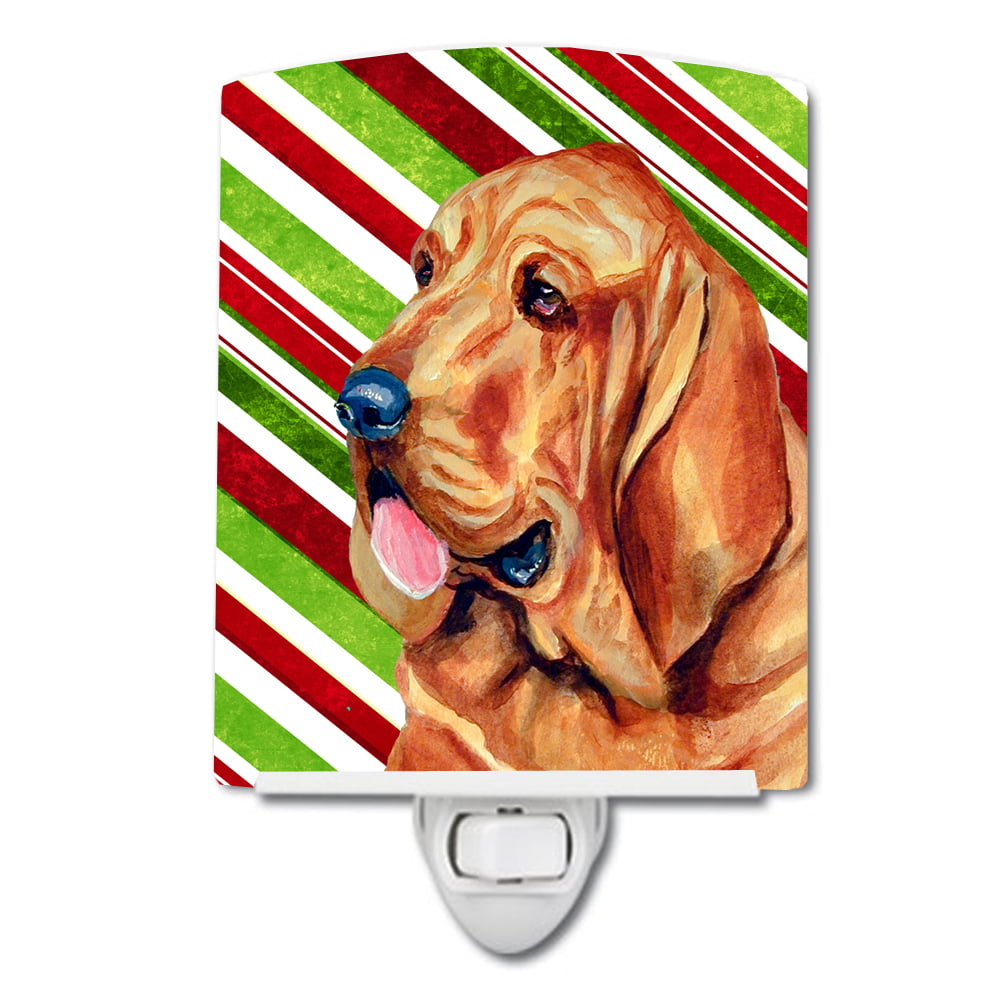 Bloodhound Candy Cane Holiday Christmas Ceramic Night Light