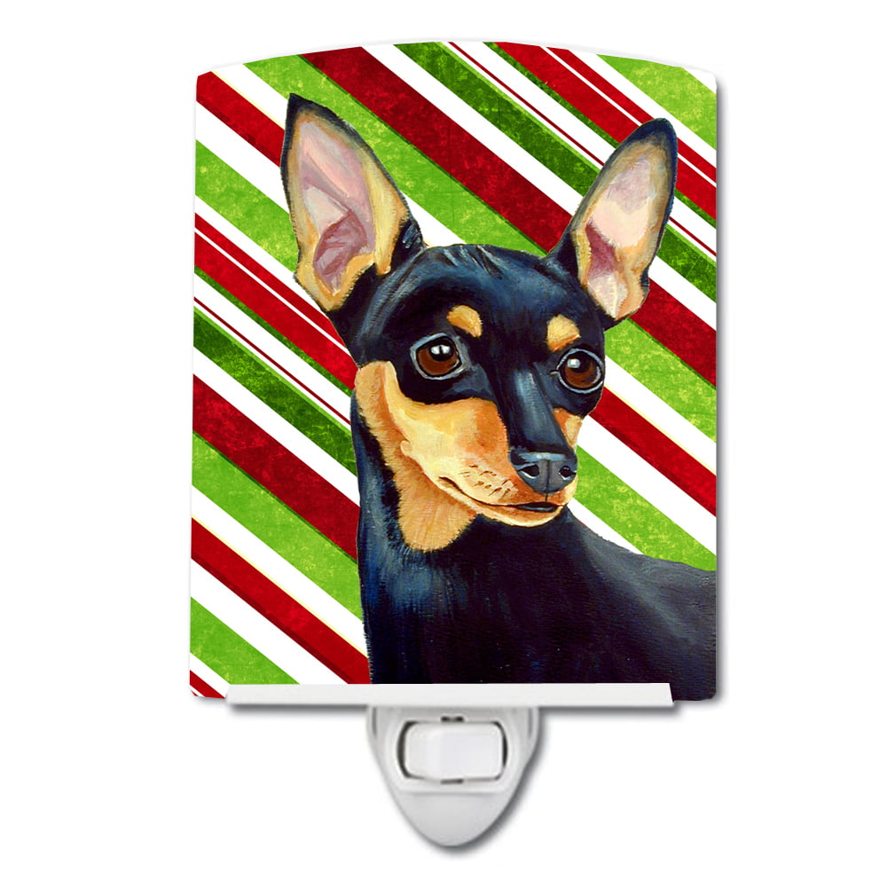 Min Pin Candy Cane Holiday Christmas Ceramic Night Light