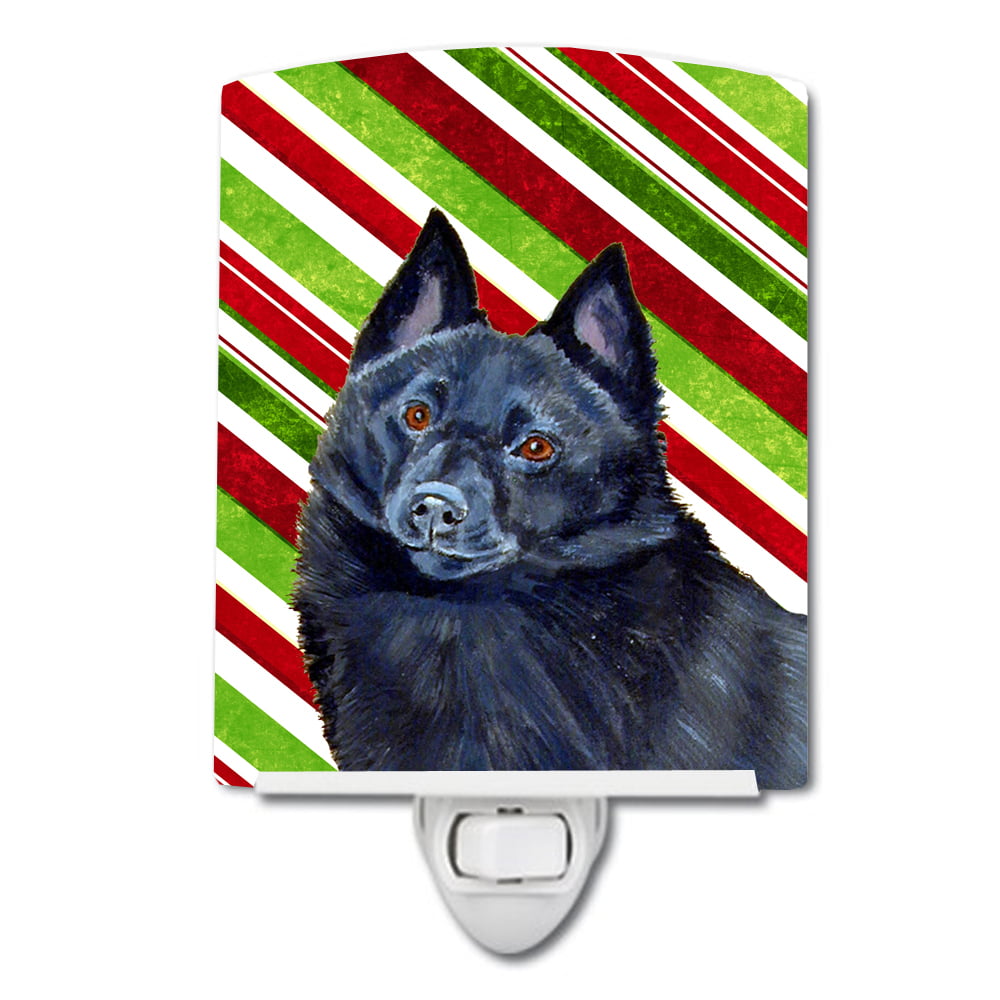 Schipperke Candy Cane Holiday Christmas Ceramic Night Light