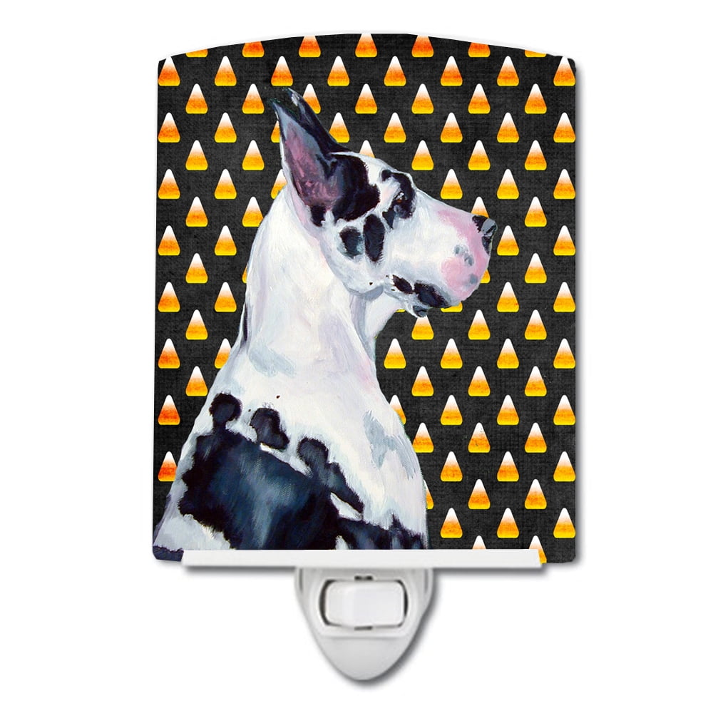 Great Dane Candy Corn Halloween Portrait Ceramic Night Light
