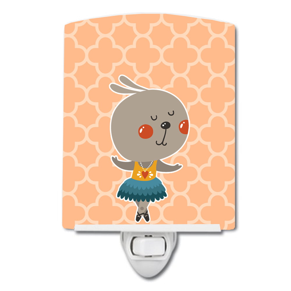 Ballerina Rabbit Ceramic Night Light