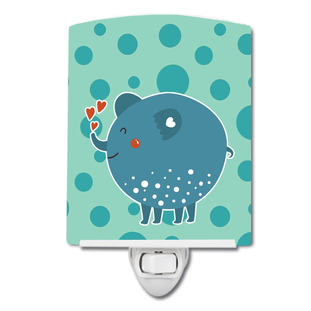 BB6733CNL Blue Elephant Ceramic Night Light