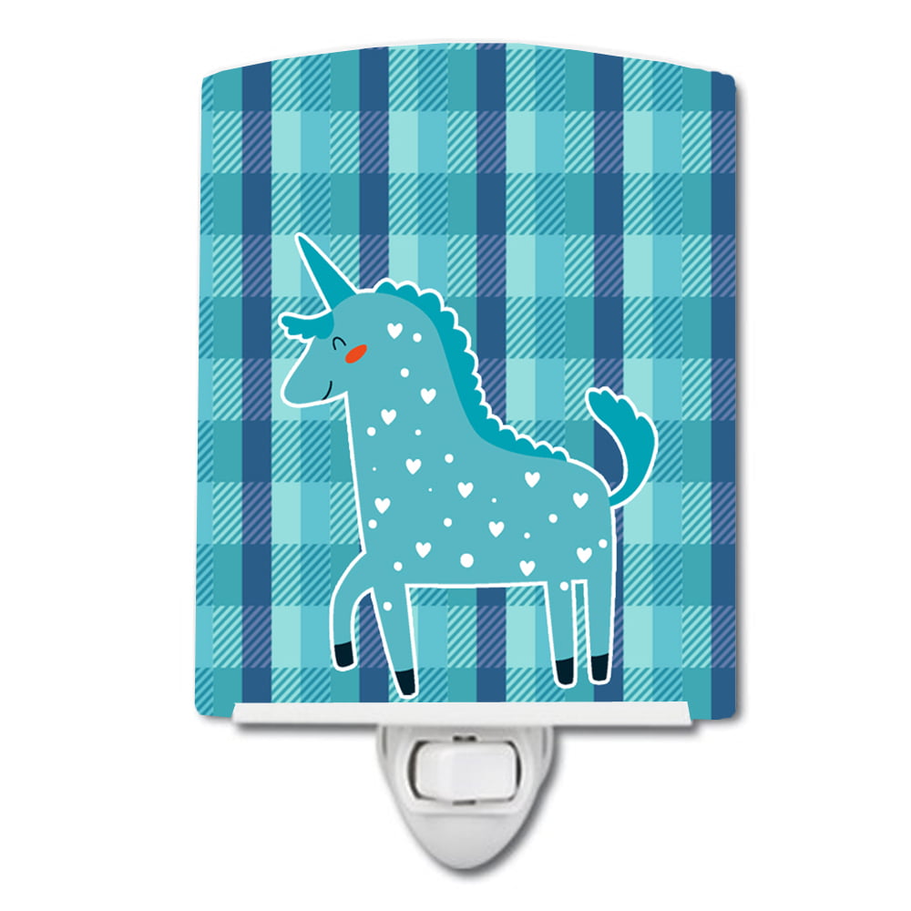 Unicorn in Plaid Ceramic Night Light
