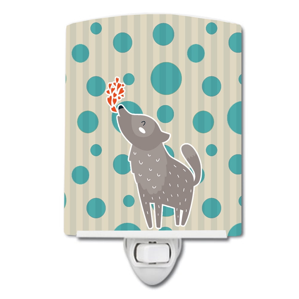 BB6752CNL Wolf Love Ceramic Night Light