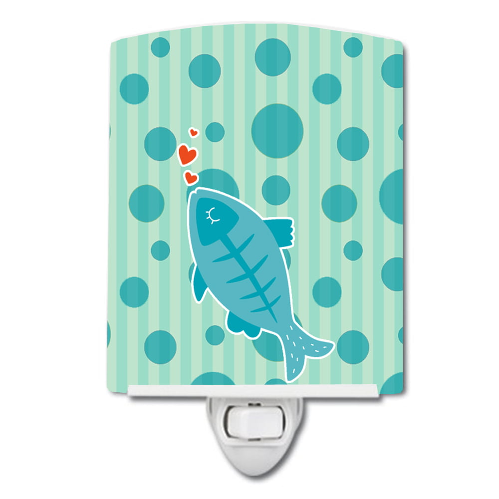 BB6756CNL Polkadot Fish Ceramic Night Light