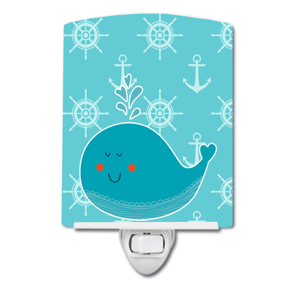 BB6765CNL Whale with Anchors Ceramic Night Light