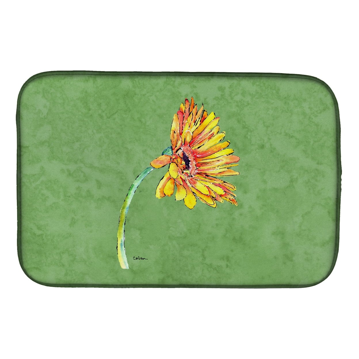 Gerber Daisy Orange Dish Drying Mat