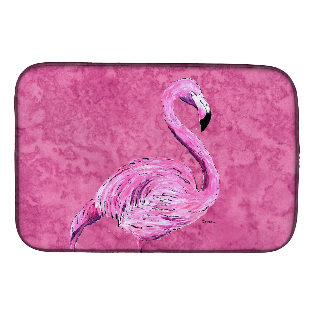 8875DDM Flamingo on Pink Dish Drying Mat