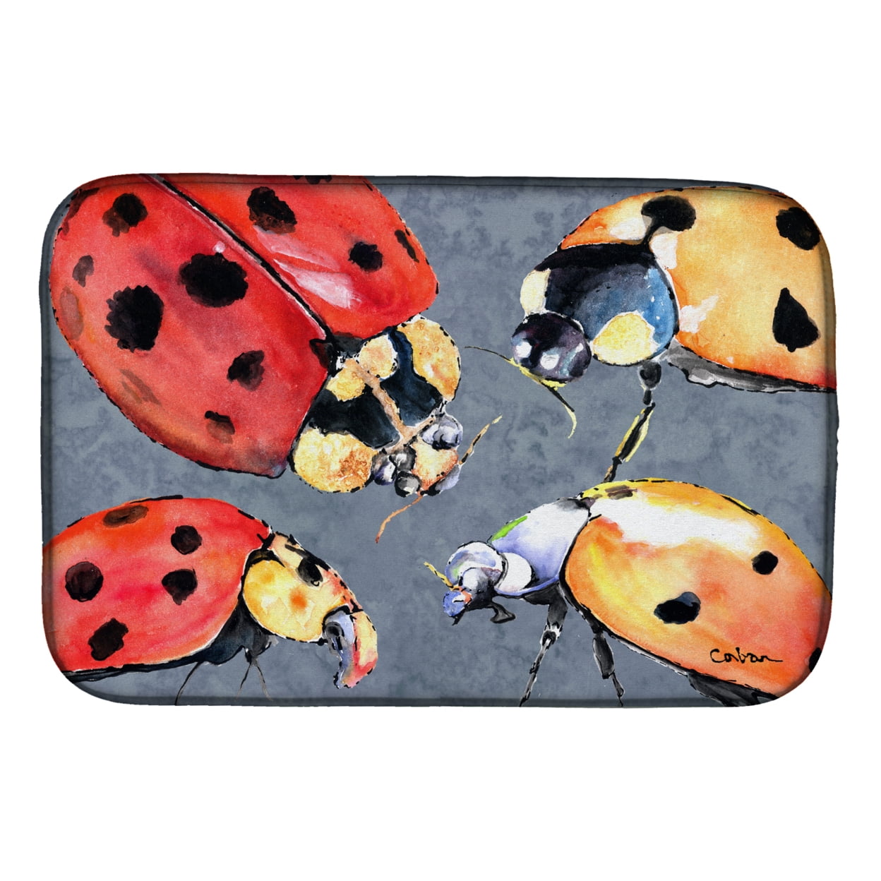 8876DDM Lady Bug Multiple Dish Drying Mat