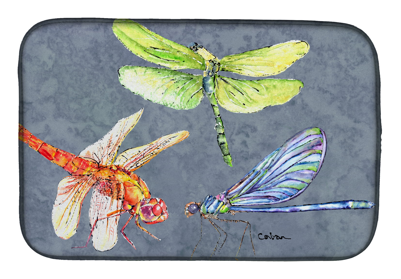 Carolines Treasures 8878DDM Dragonfly Times Three Dish Drying Mat