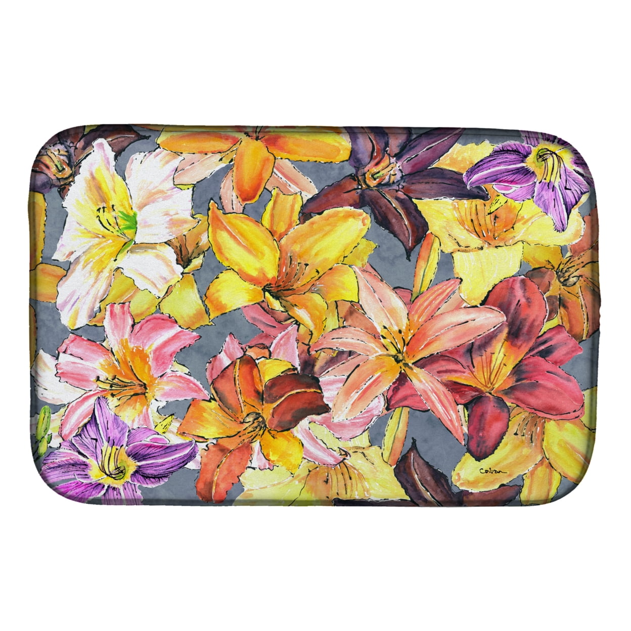 8892DDM Day Lillies Dish Drying Mat
