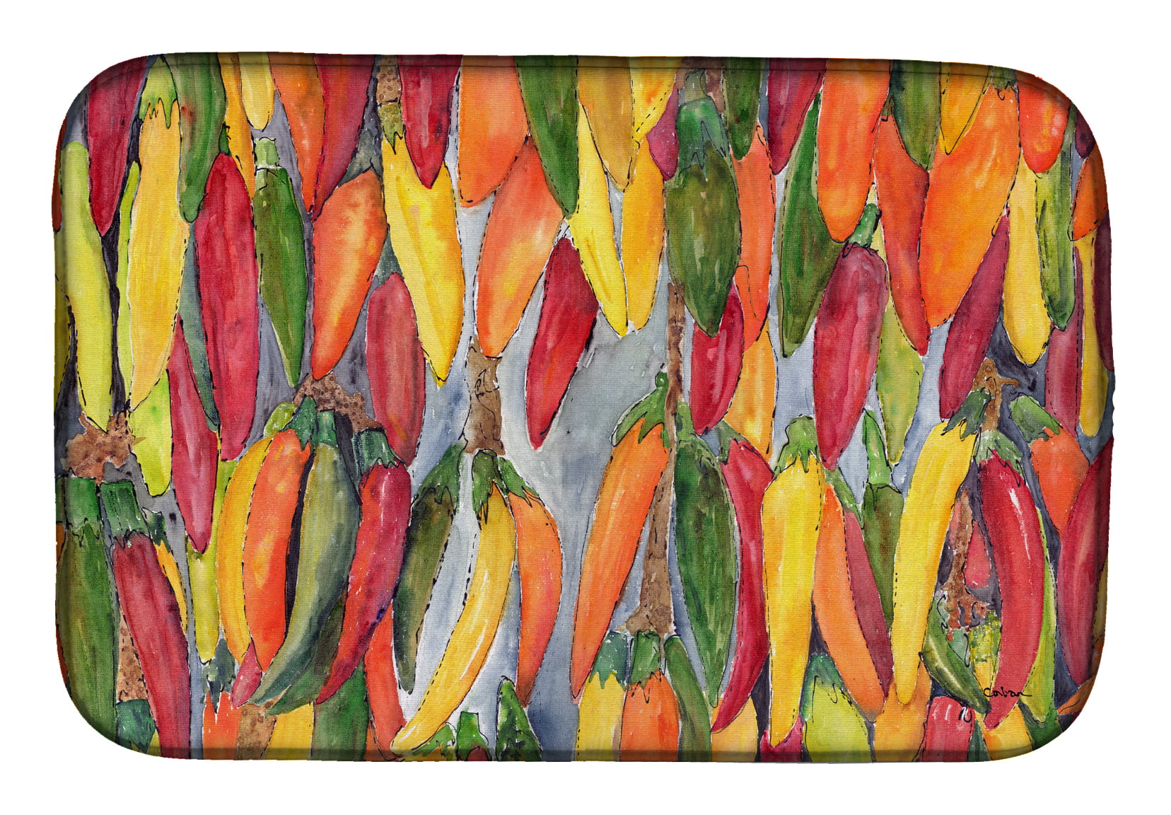 Carolines Treasures 8893DDM Hot Peppers Dish Drying Mat