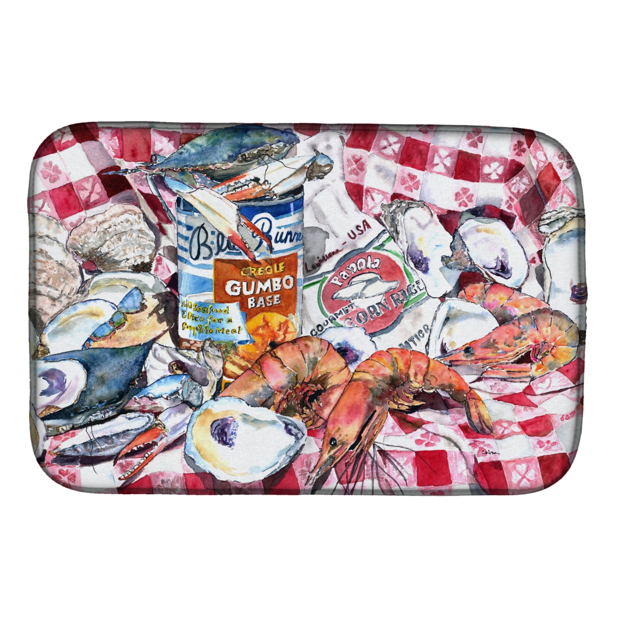 8894DDM Blue Runner Gumbo Receipe Dish Drying Mat