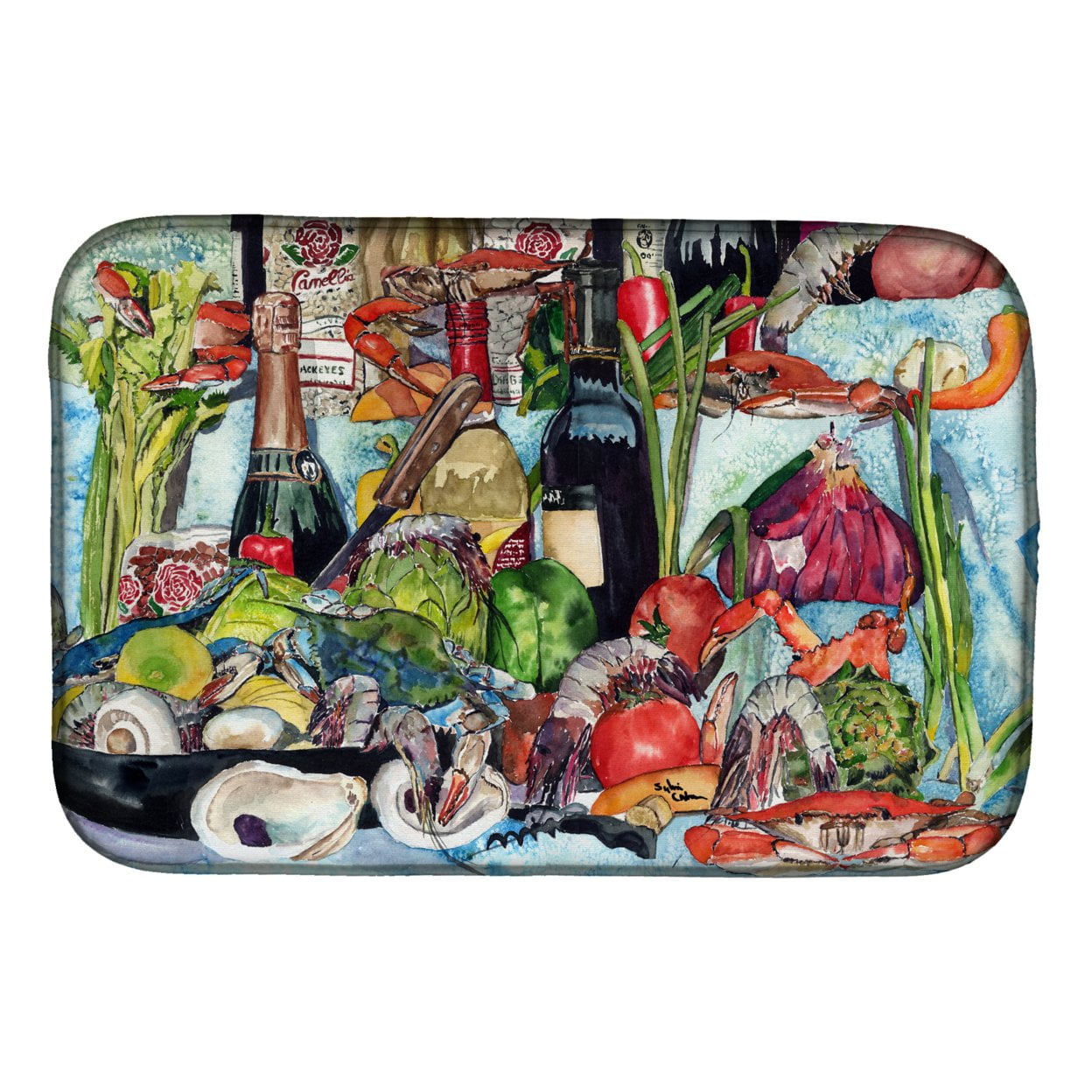 Wine Crab Shrimp & Oysters Dish Drying Mat