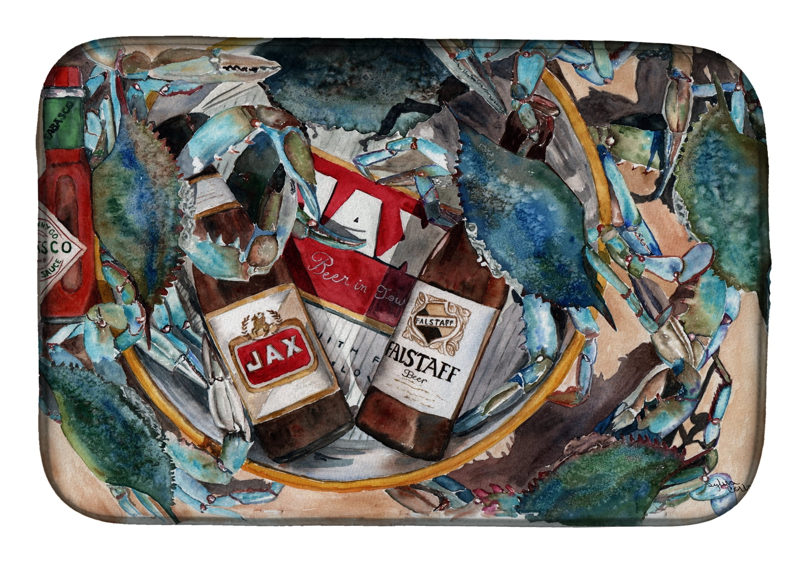 New Orleans Beers & Crabs Dish Drying Mat
