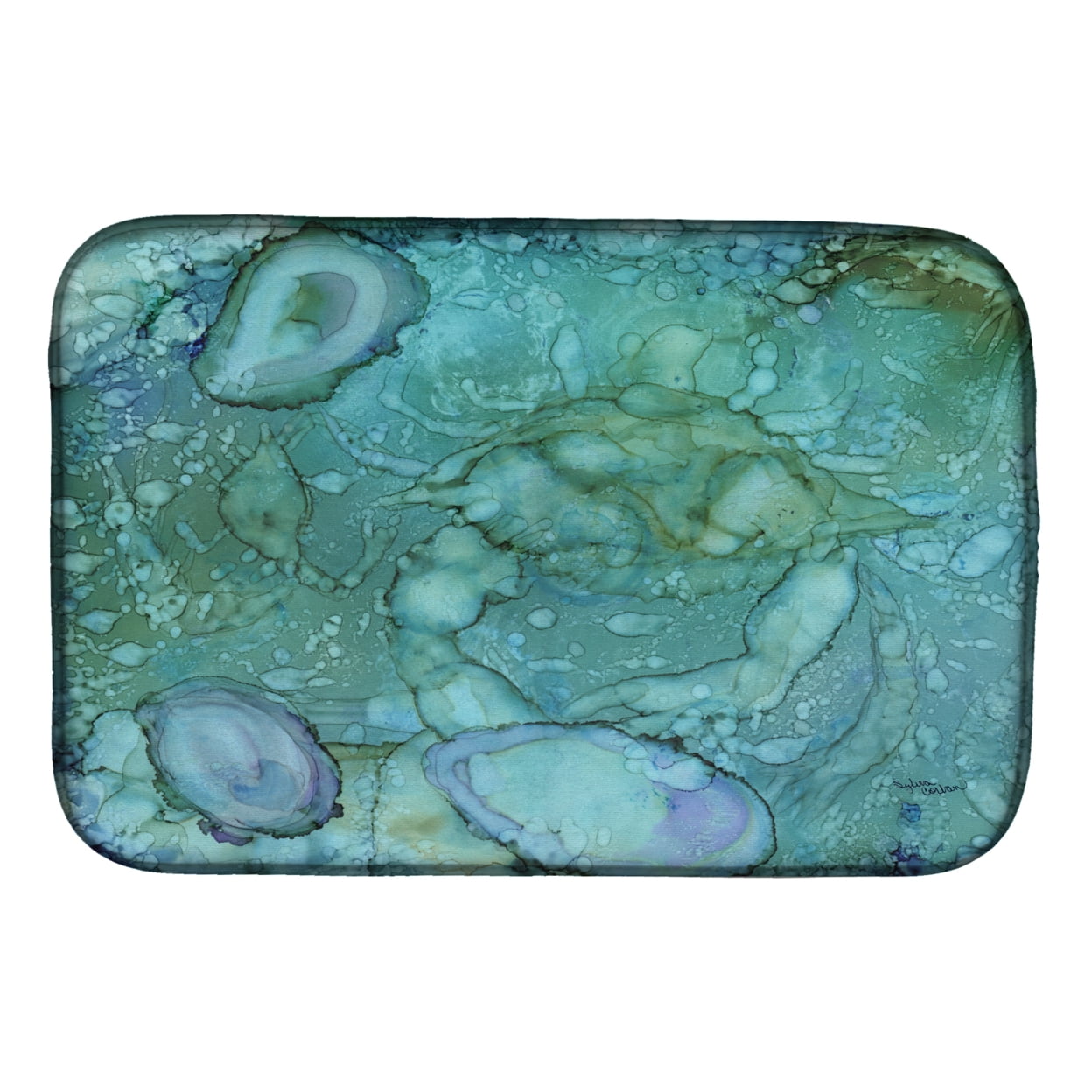 8963DDM Abstract Crabs & Oysters Dish Drying Mat