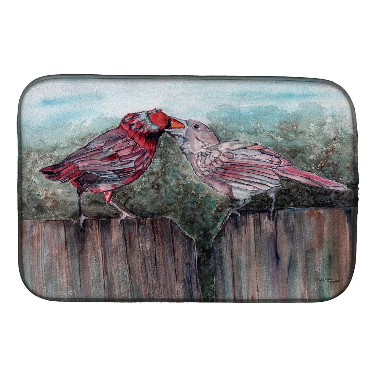 8981DDM Red Bird Feeding Dish Drying Mat