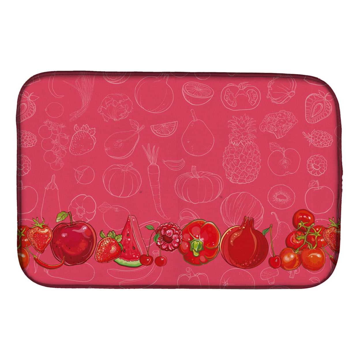 Fruits & Vegetables in Red Dish Drying Mat