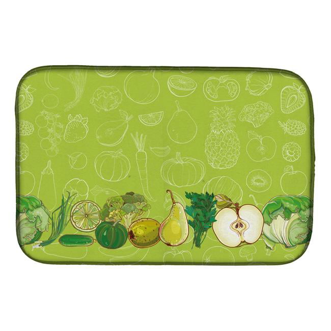 Fruits & Vegetables in Green Dish Drying Mat