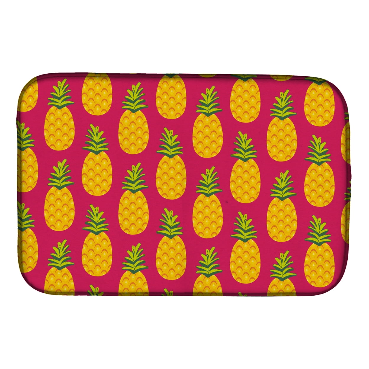 Pineapples on Pink Dish Drying Mat