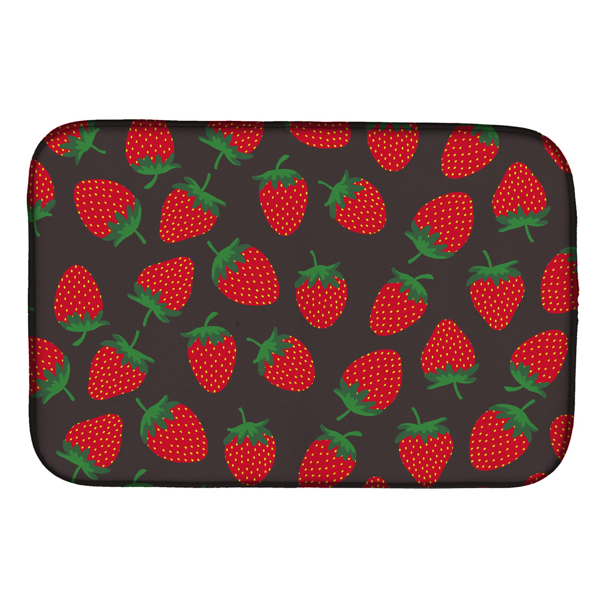 Carolines Treasures BB5137DDM Strawberries on Gray Dish Drying Mat