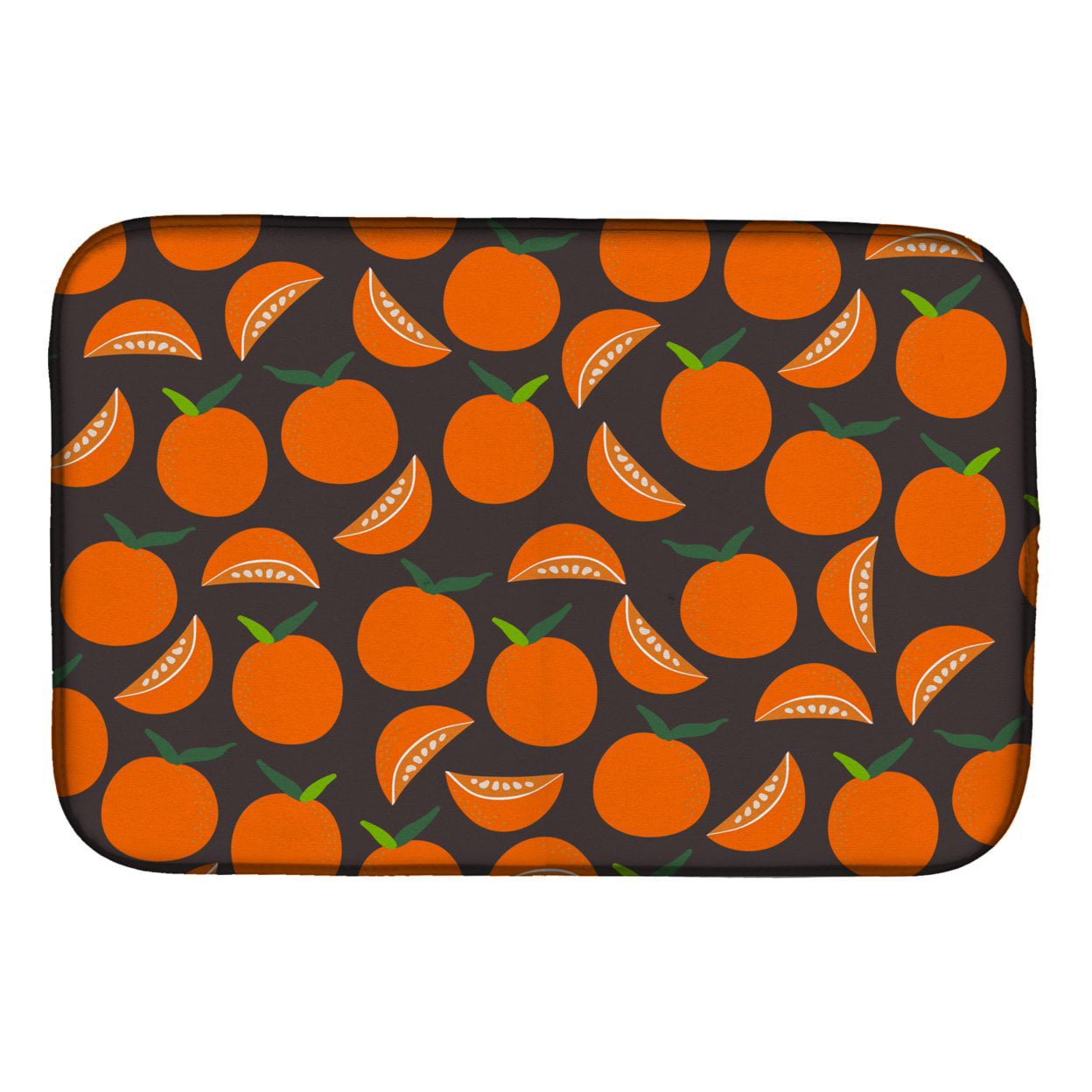 BB5142DDM Oranges on Gray Dish Drying Mat