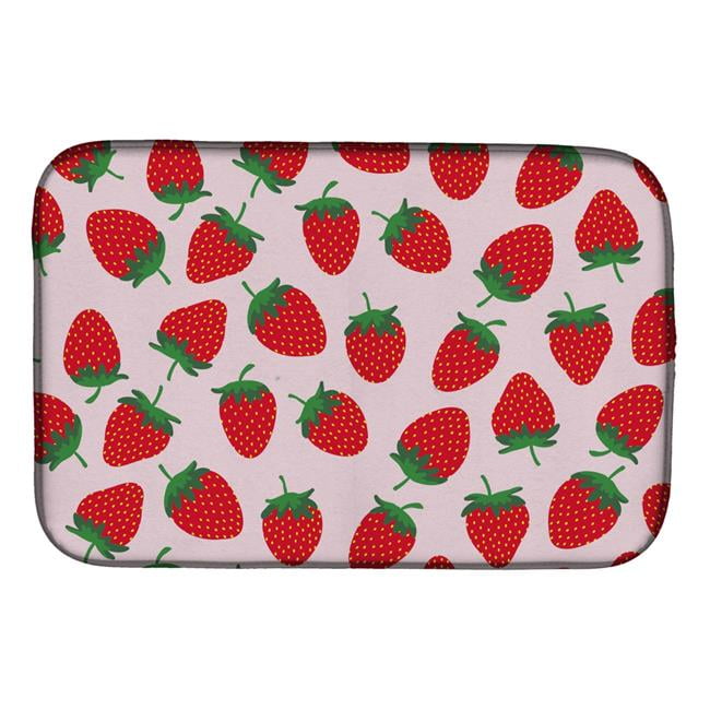 Carolines Treasures BB5146DDM Strawberries on Pink Dish Drying Mat