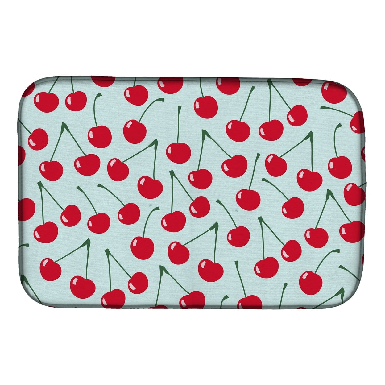 Cherries on Blue Dish Drying Mat