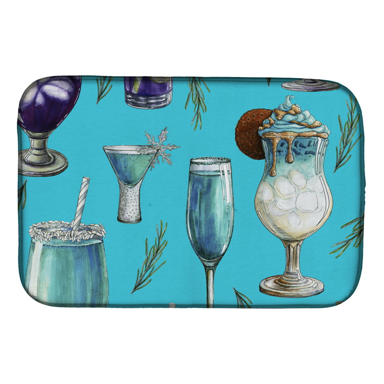 BB5203DDM Drinks & Cocktails Blue Dish Drying Mat