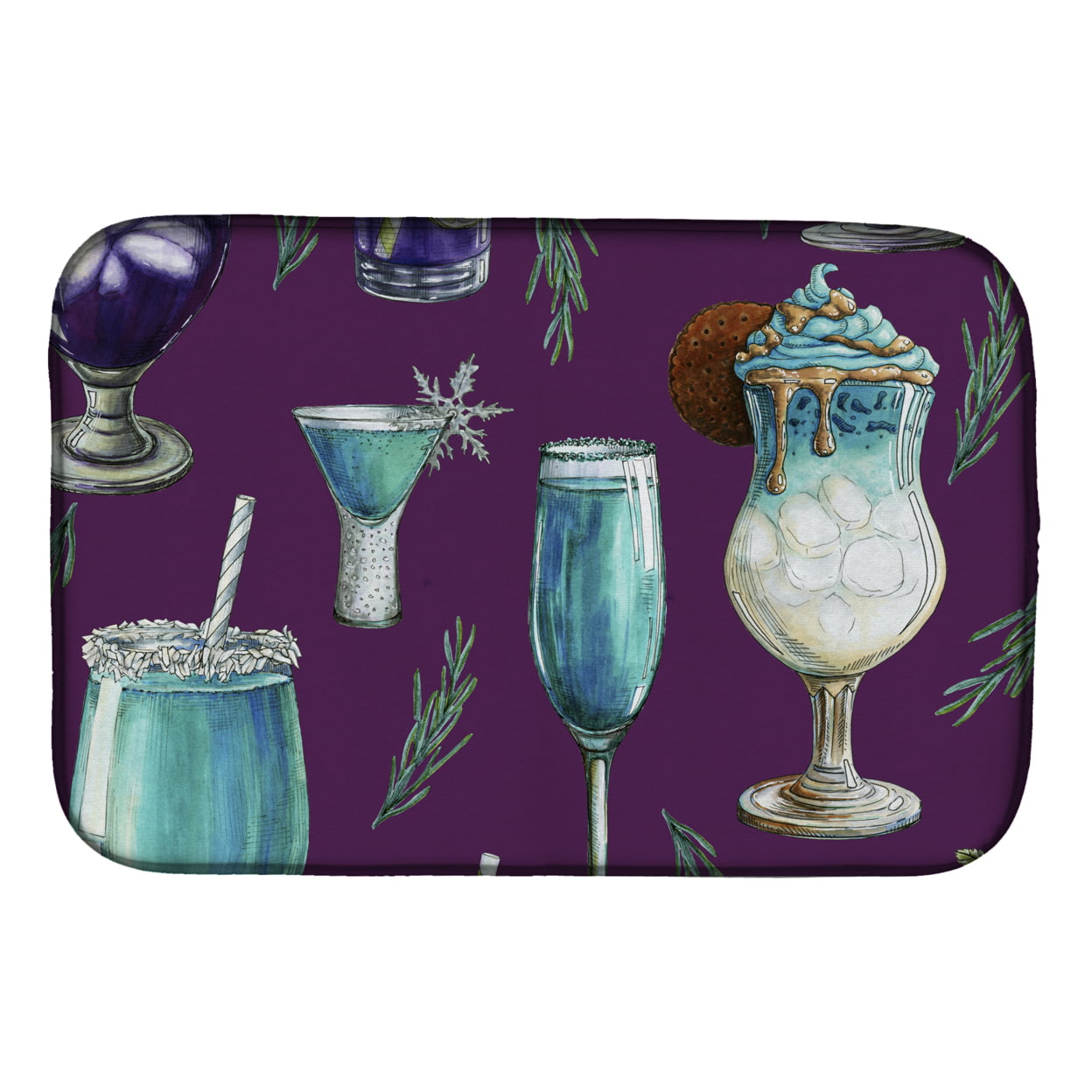 BB5204DDM Drinks & Cocktails Purple Dish Drying Mat