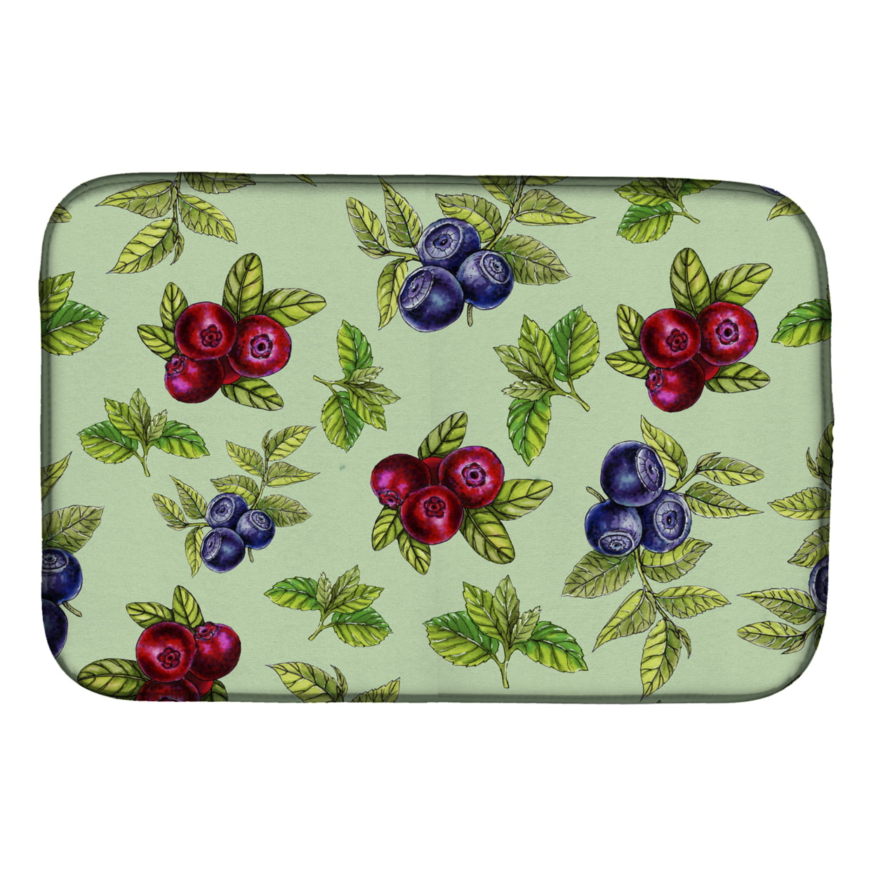 Carolines Treasures BB5208DDM Berries in Green Dish Drying Mat