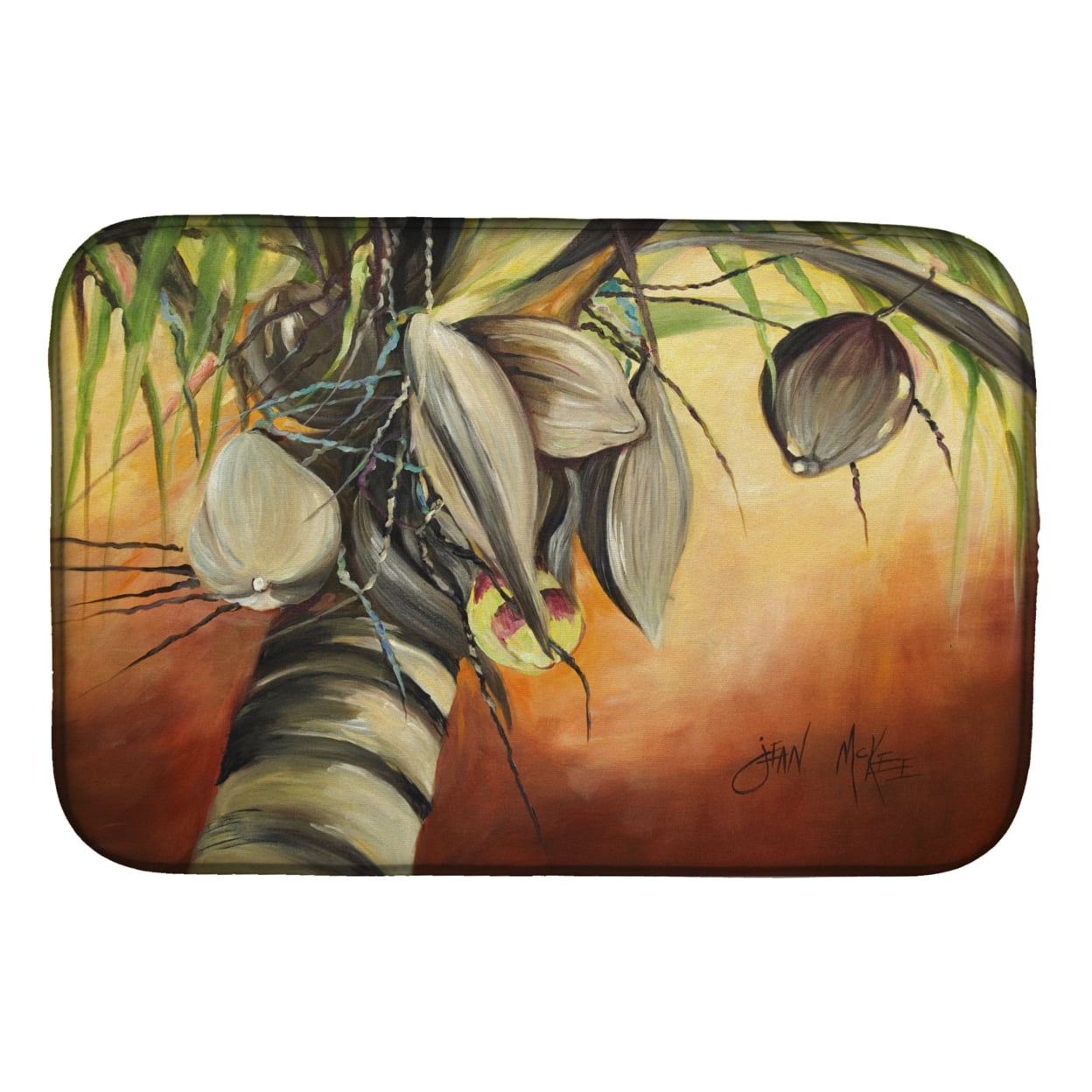 Picture of Carolines Treasures JMK1128DDM Coconut Tree Dish Drying Mat