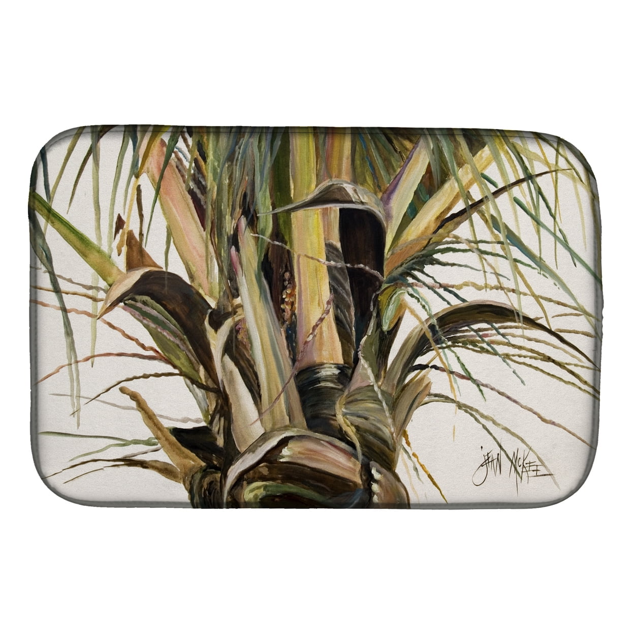 Picture of Carolines Treasures JMK1131DDM Top Coconut Tree Dish Drying Mat