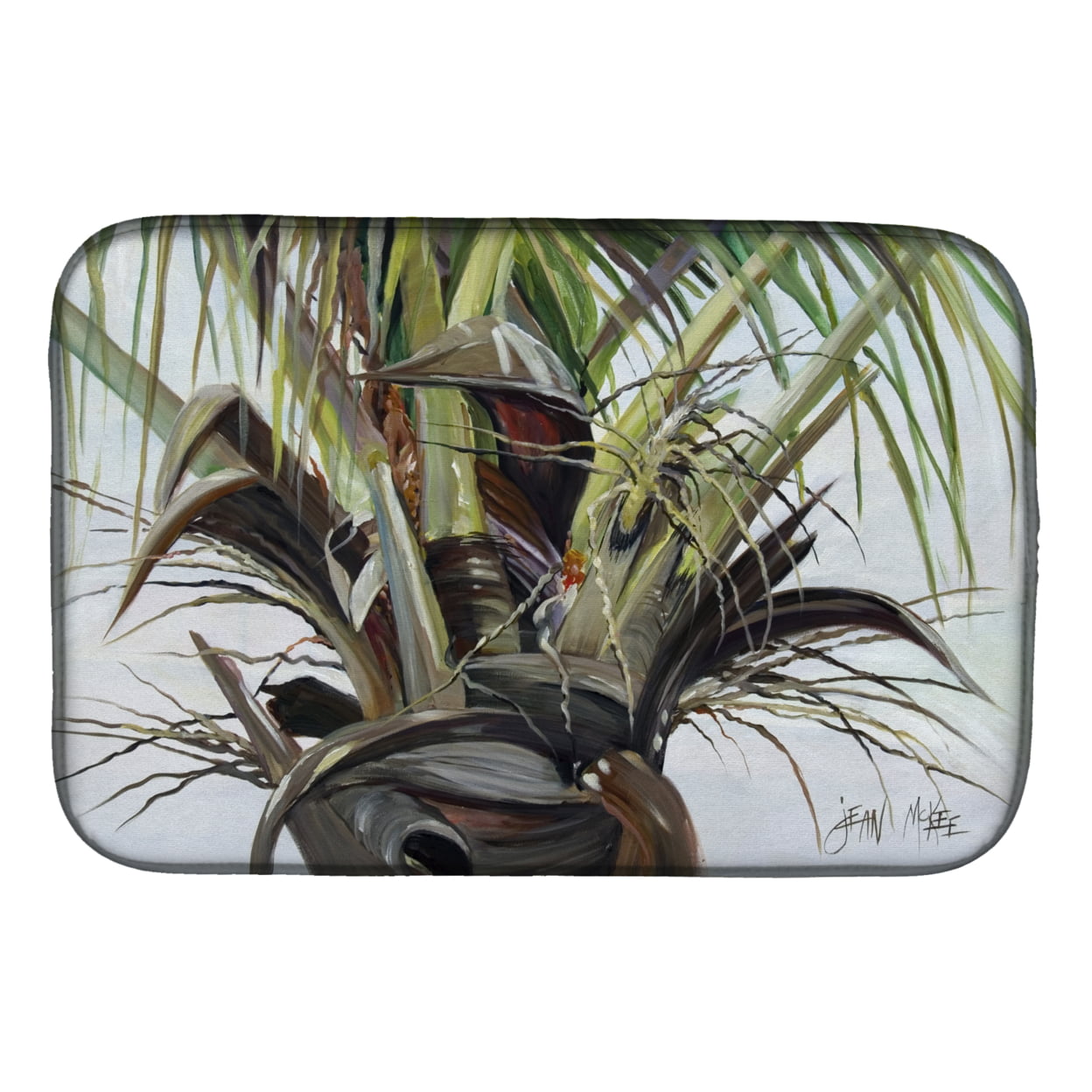 Picture of Carolines Treasures JMK1130DDM Top Palm Tree Dish Drying Mat