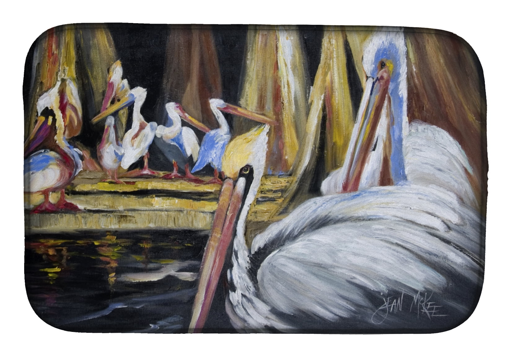 Picture of Carolines Treasures JMK1137DDM Pelicans Dish Drying Mat