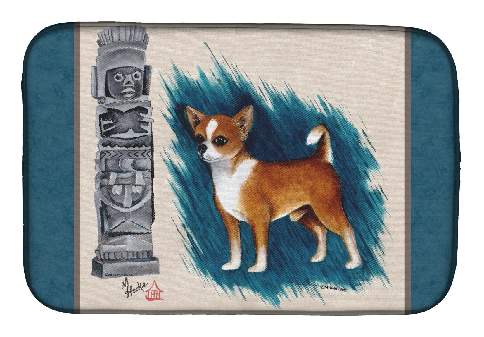 Picture of Carolines Treasures MH1011DDM Chihuahua Totem Dish Drying Mat