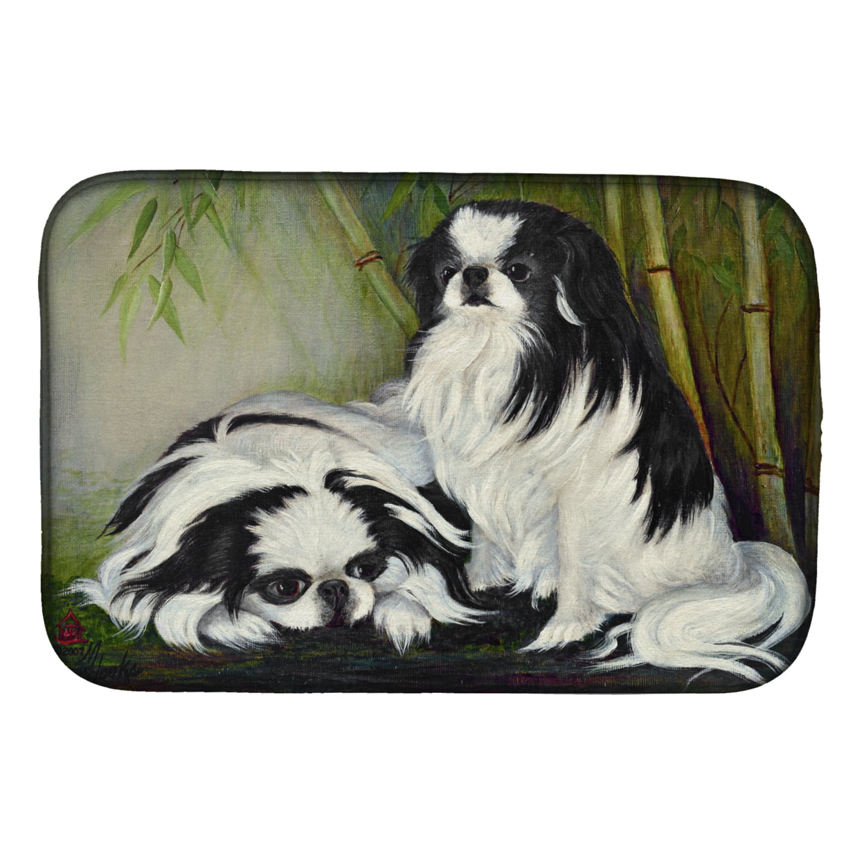 Picture of Carolines Treasures MH1044DDM Japanese Chin Bamboo Garden Dish Drying Mat