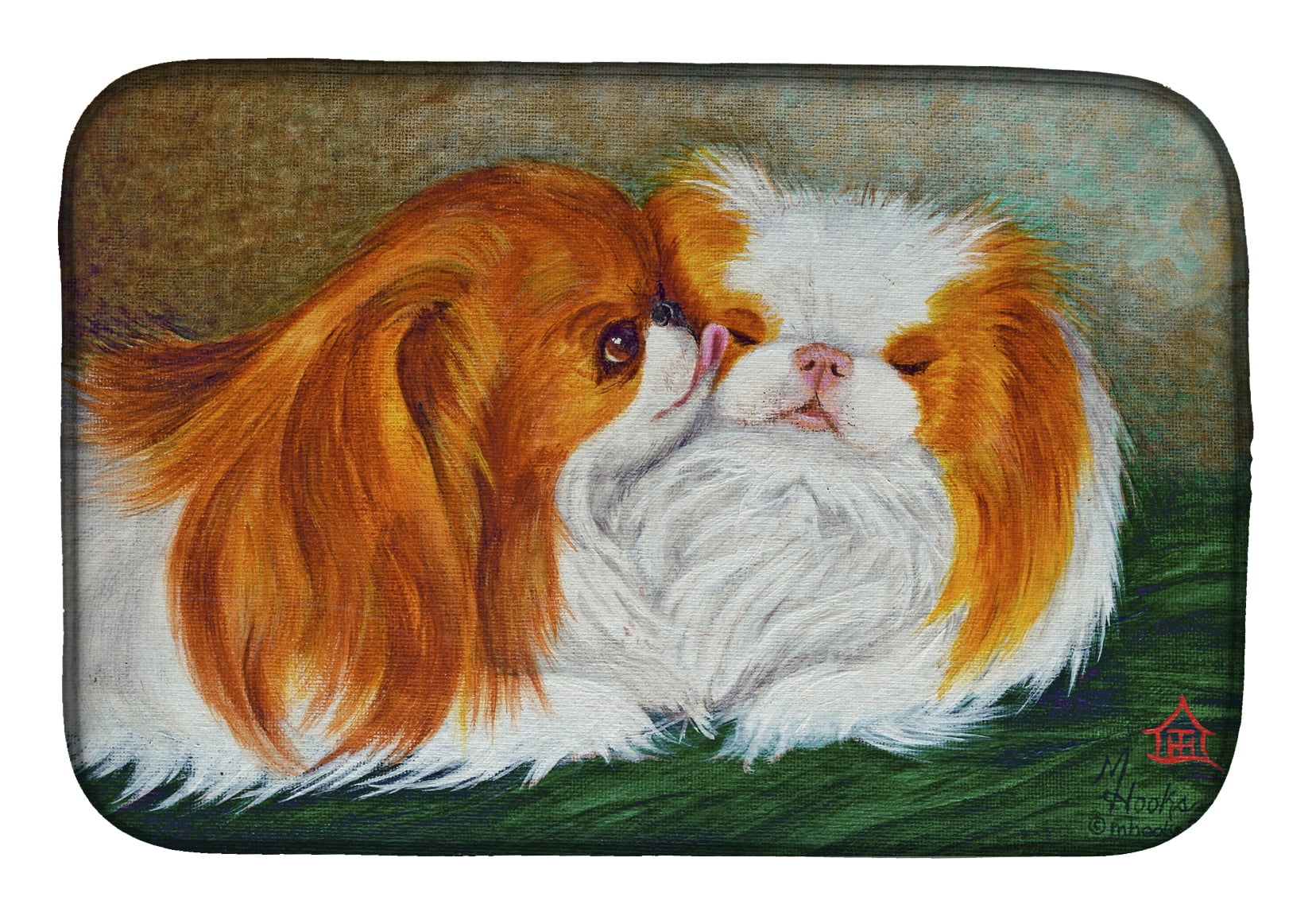 Picture of Carolines Treasures MH1045DDM Japanese Chin Best Friends Dish Drying Mat