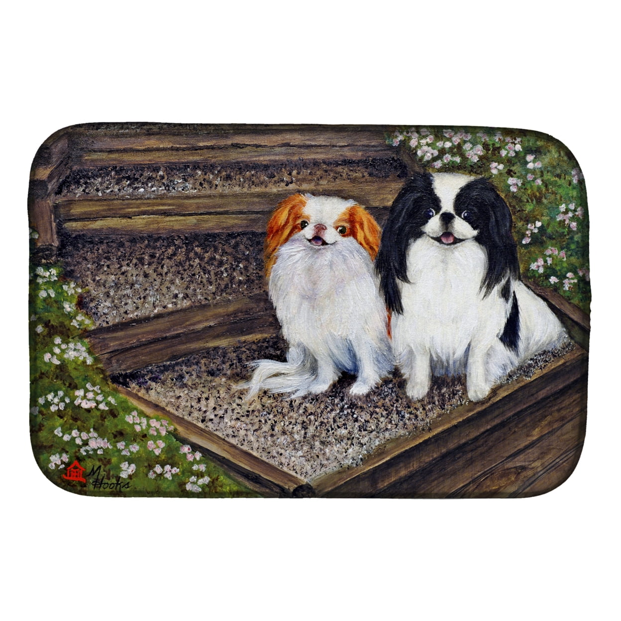 Picture of Carolines Treasures MH1047DDM Japanese Chin Daddys Girls Dish Drying Mat