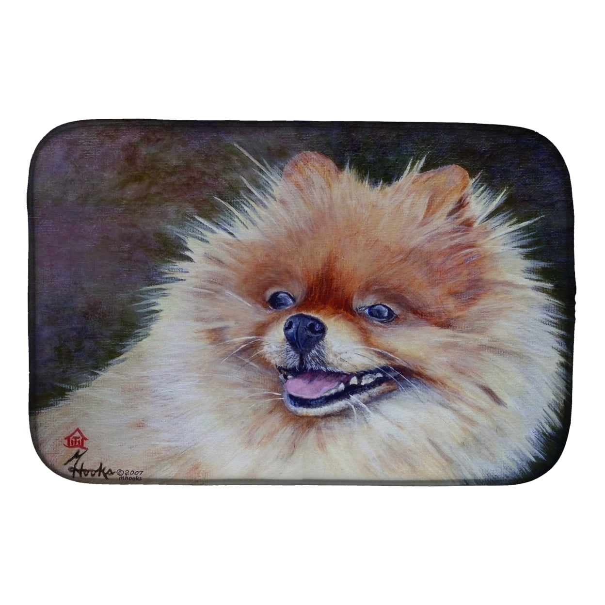 Picture of Carolines Treasures MH1056DDM Pomeranian Head Dish Drying Mat